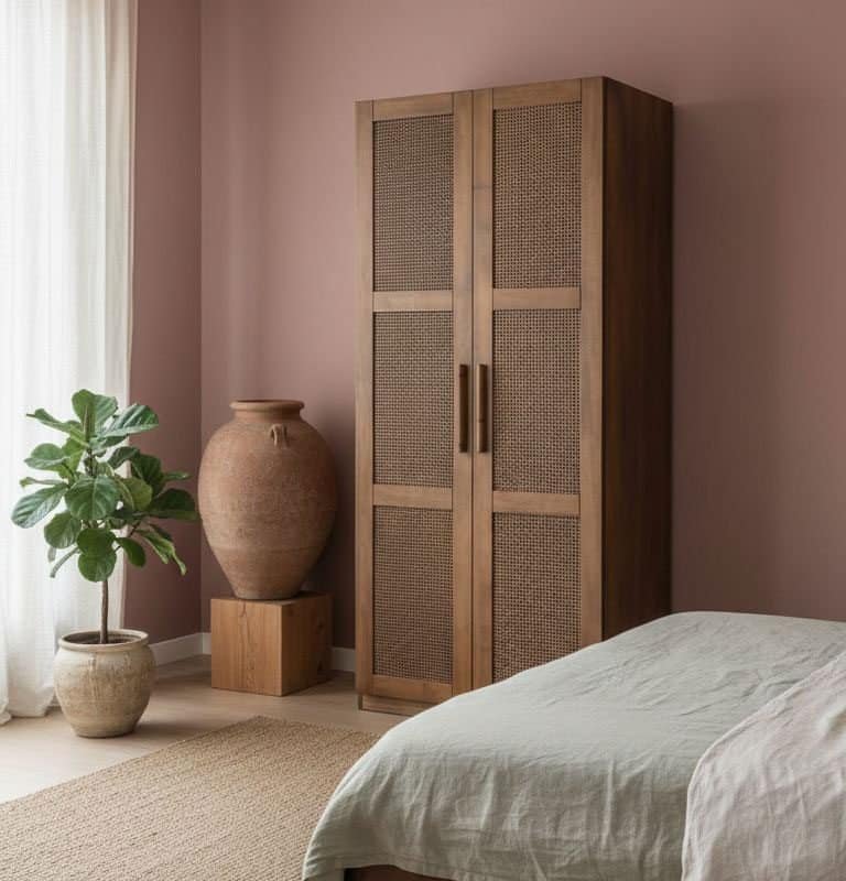 Armadio Montepulciano a 2 ante con paglia di vienna aperta