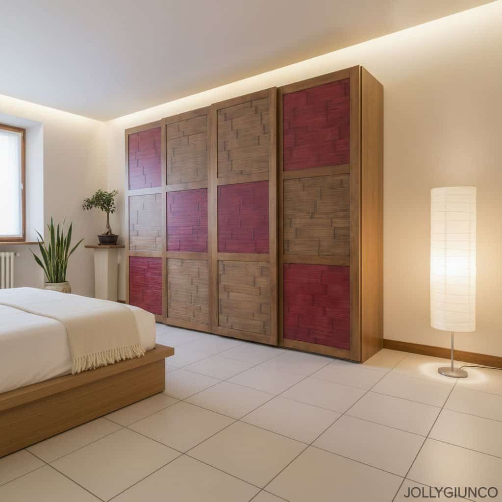 Armadio-4-ante-scorrevoli-1-p - jollygiunco.eu Armadio 4 ante scorrevoli in crash bambù e legno massiccio