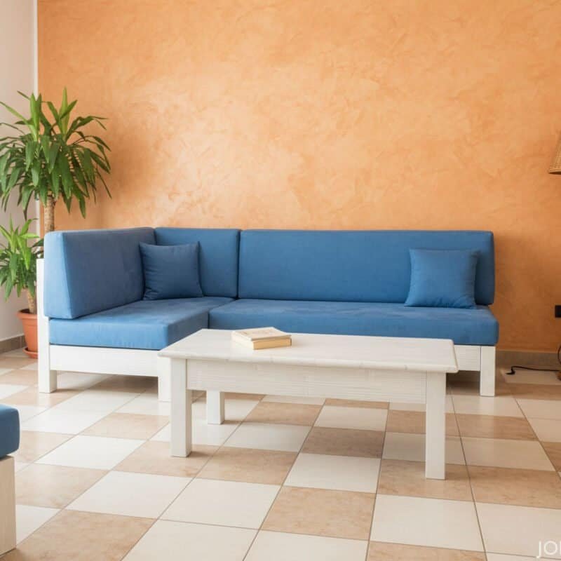 Divano BALI ad angolo in crash bambù e legno