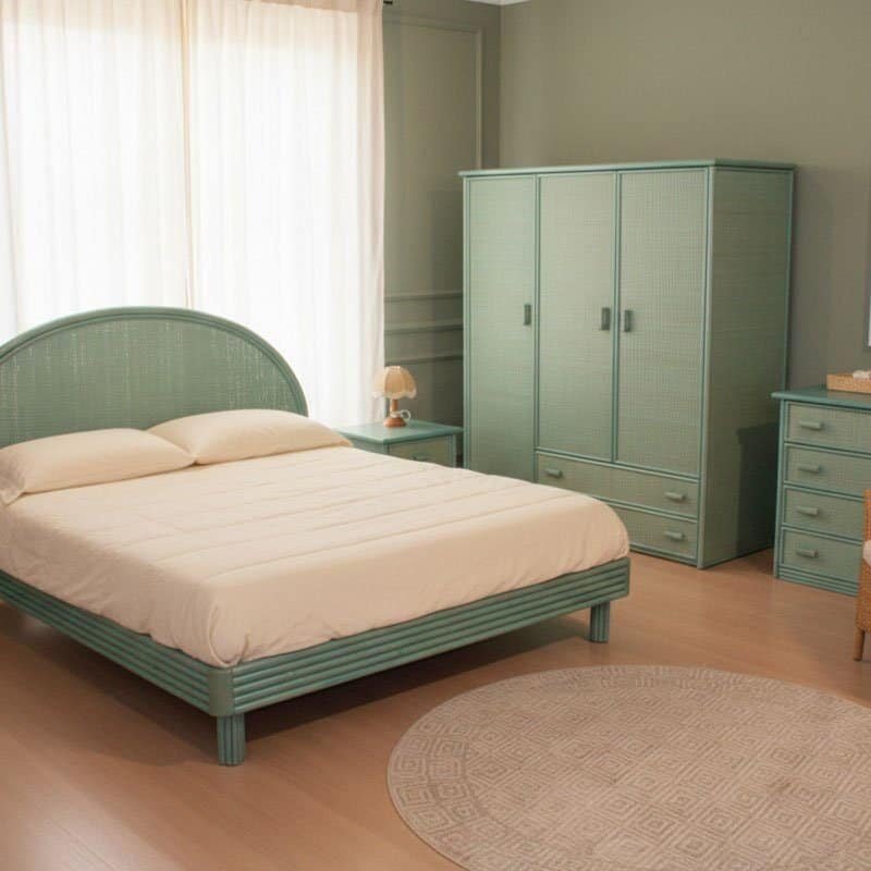 Letto matrimoniale Armonia in rattan – 2 piazze