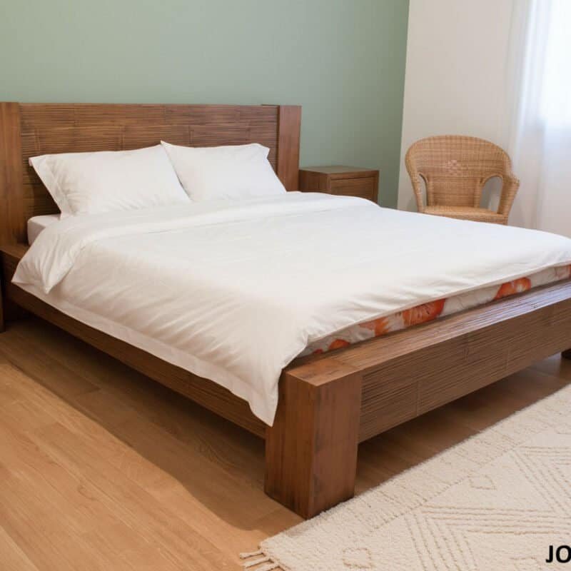 Letto MILANO in crash bambù e legno massiccio