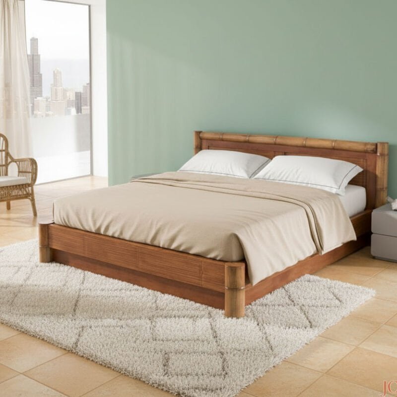 Letto ROMA con contenitore in bambù e legno massiccio