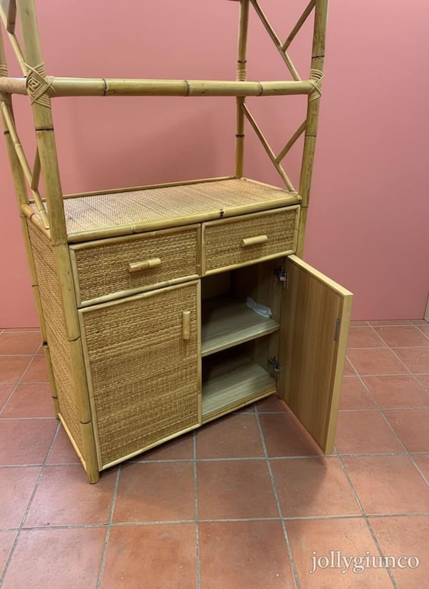 Libreria-2-porte-1-cassetto-in-giunco2 - jollygiunco.eu Mobili in vimini e bamboo per arredo casa e giardino.