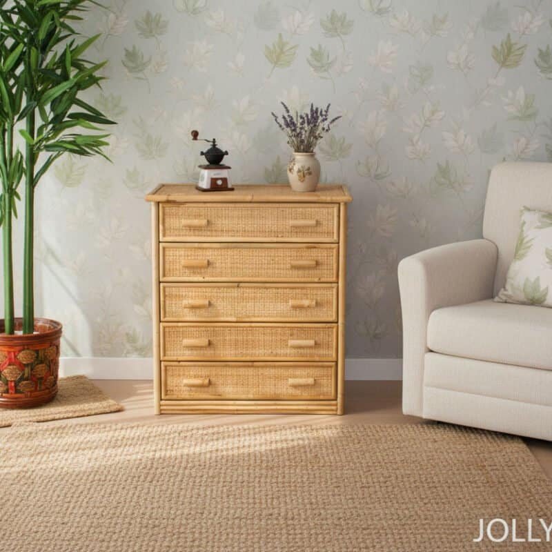 Mobili in rattan, arredamento naturale, stile boho chic, chaise longue e arredamenti eco-friendly.