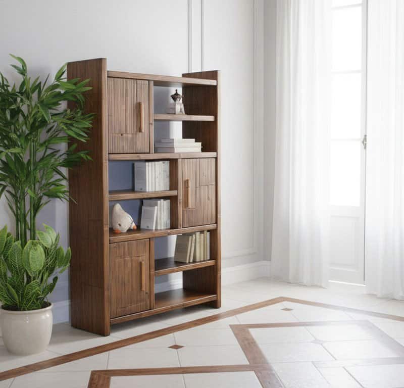 Appendiabiti da ingresso in legno naturale, stile moderno e funzionale.