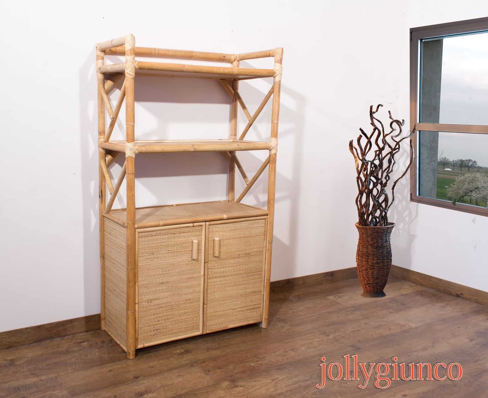 jollygiunco_librerie_26p - jollygiunco.eu Mensola in rattan naturale, stile boho chic, arreda con eleganza la casa.