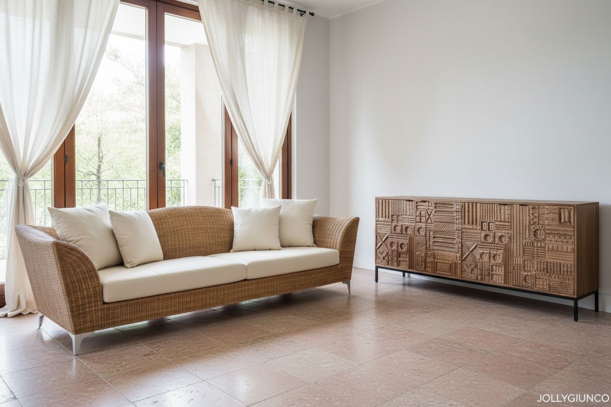 Divano 3 posti in rattan con cuscini jollygiuncoeu Divano 3 posti in rattan con cuscini arredo esterno elegante e resistente