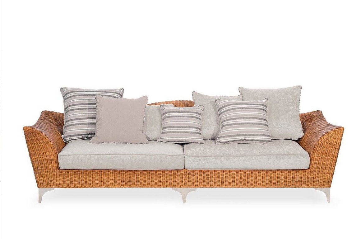 Divano 3 posti in rattan con cuscini jollygiuncoeu Divano 3 posti in rattan con cuscini perfetto per ambienti esterni e interni