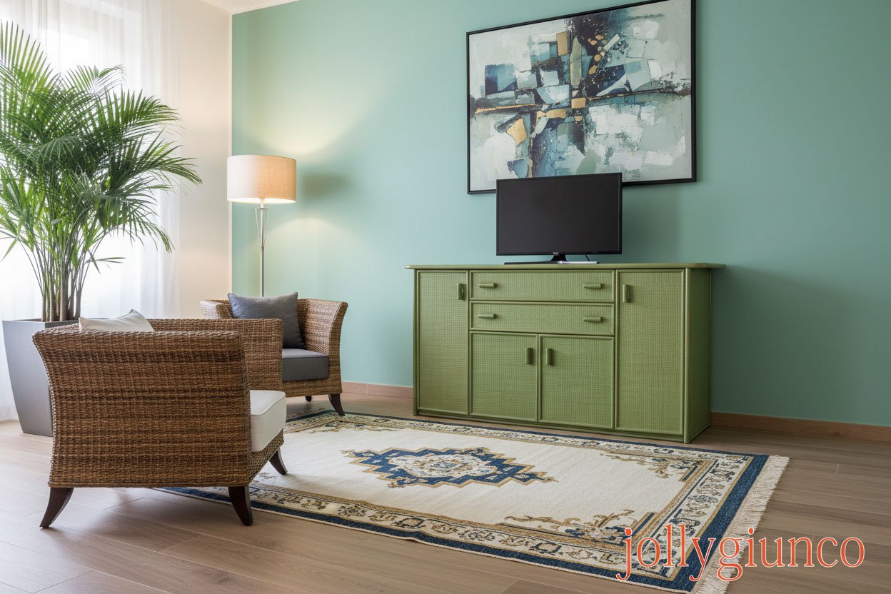 Mobile Cefalù Sala in Rattan jollygiuncoeu Sala in rattan con mobile verde divano e decorazioni moderne