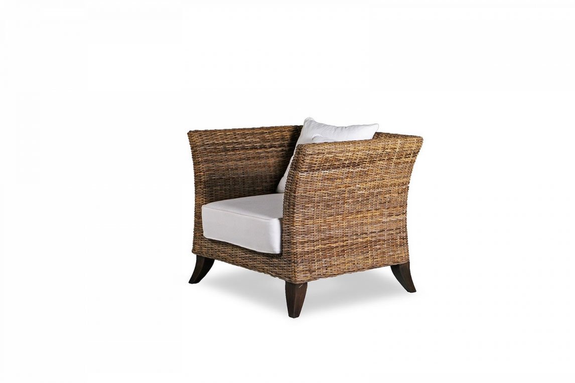 Poltrona Rattan di piccole dimensioni jollygiuncoeu Poltrona Rattan piccola perfetta per interni ed esterni con cuscino bianco