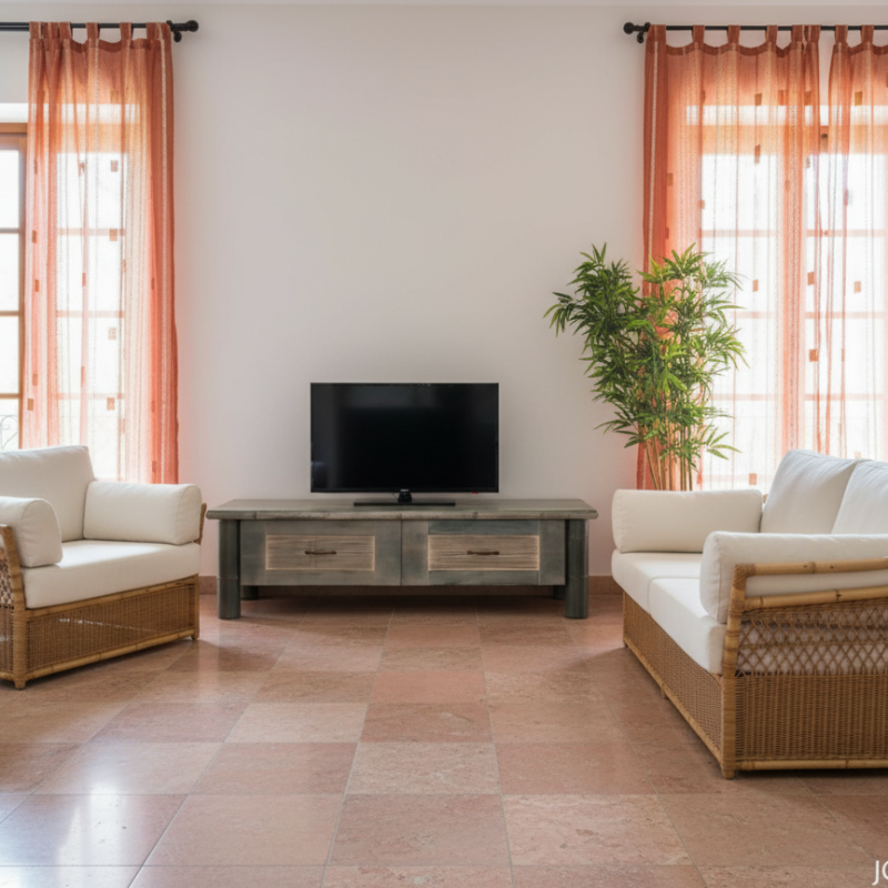 Cassettiera HAROLD bassa in crash bambù