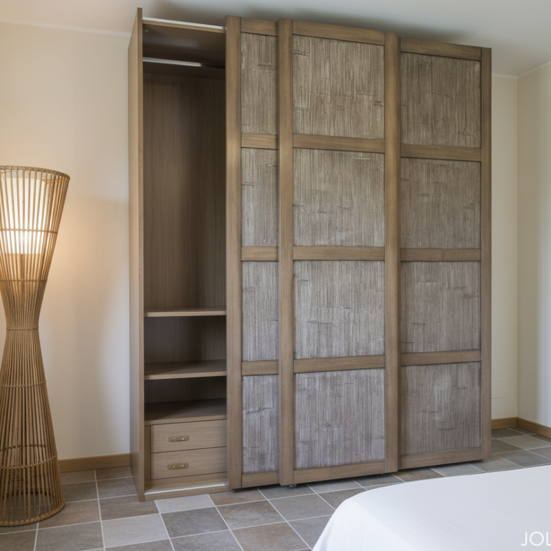 Armadio 3 ante in crash bambù – Su misura