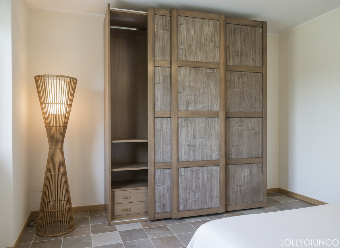 Armadio 3 ante in crash bambù jollygiuncoeu