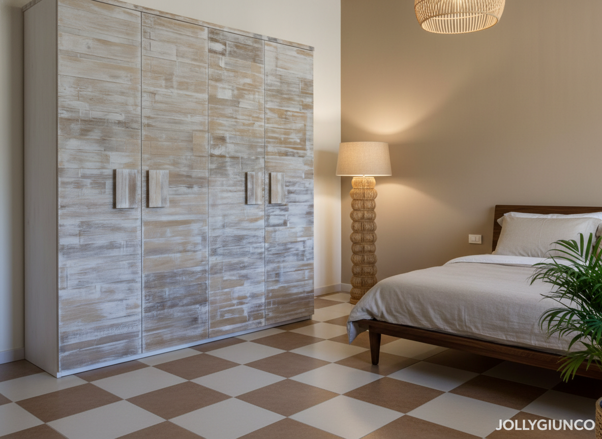 Armadio Cetara 4 Ante in Crash Bambù