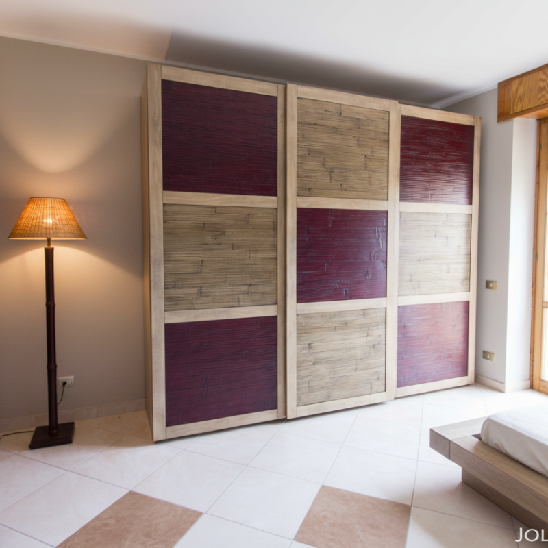 Armadio Malcesine Scorrevole 3 Ante in Crash Bambù