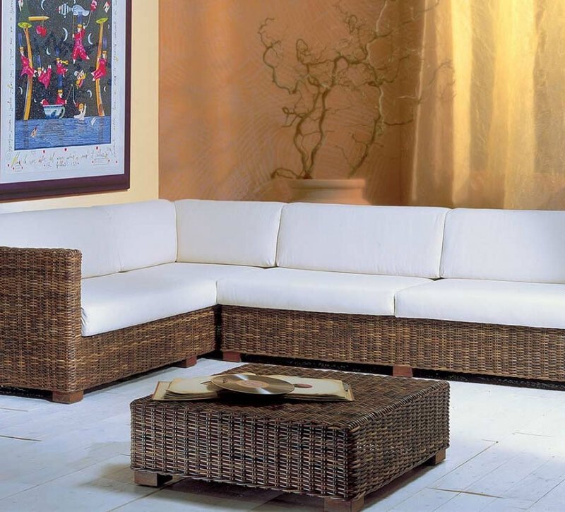 Breton divano ad angolo rattan