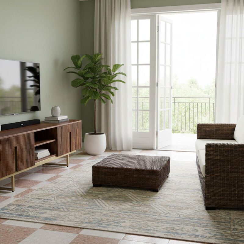 Breton tavolo da fumo rattan