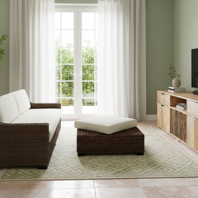 Cartesio divano 3 posti Rattan