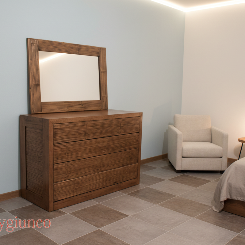 Cassettiera Armonia in Crash Bambù