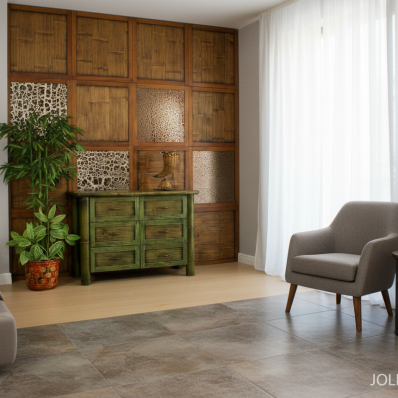 Cassettiera CLARISSE con gambe in bambù