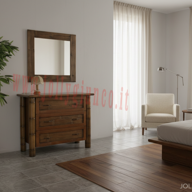 Cassettiera DOMITILLE con canne di bambù