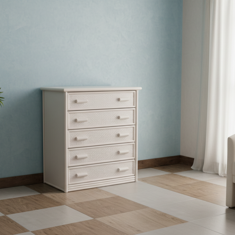 Cassettiera Giada in Rattan 5 Cassetti