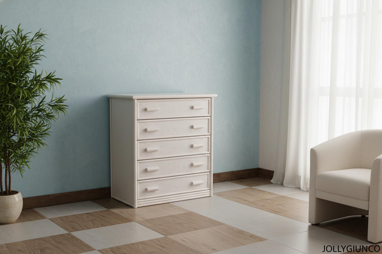 Cassettiera Giada in Rattan 5 Cassetti jollygiuncoeu