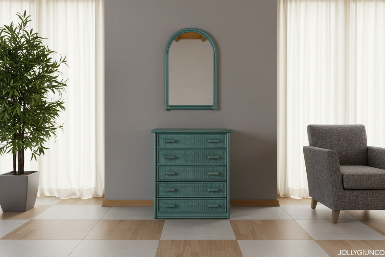 Cassettiera Giada in Rattan 5 Cassetti1 jollygiuncoeu