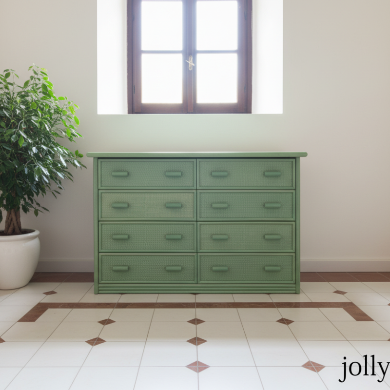 Cassettiera Sovana in rattan 8 cassetti