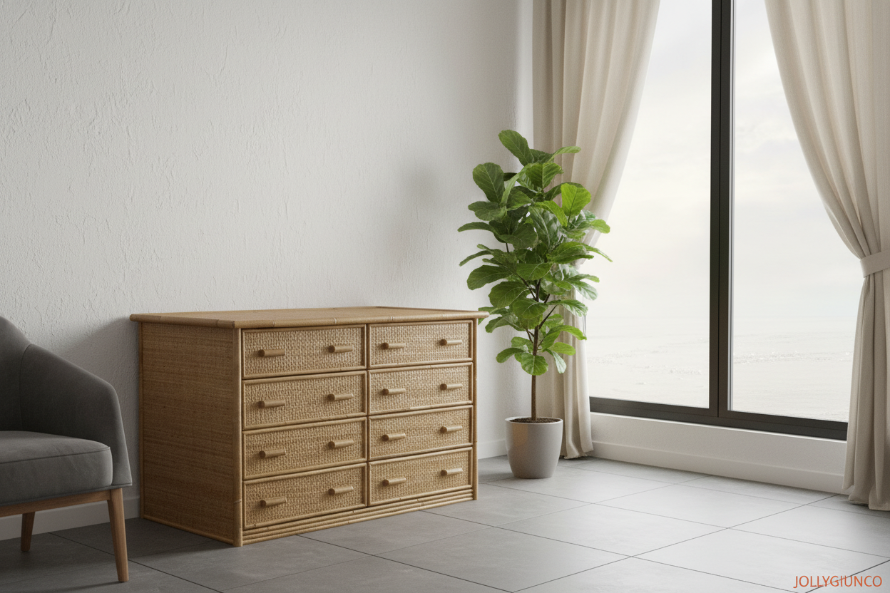 Cassettiera Sovana in rattan 8 cassetti5 jollygiuncoeu