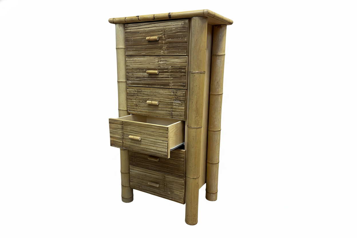 Cassettiera stretta con canne bambù jollygiuncoeu