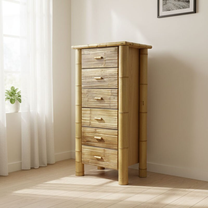 Cassettiera Noemi Stretta in Bambù