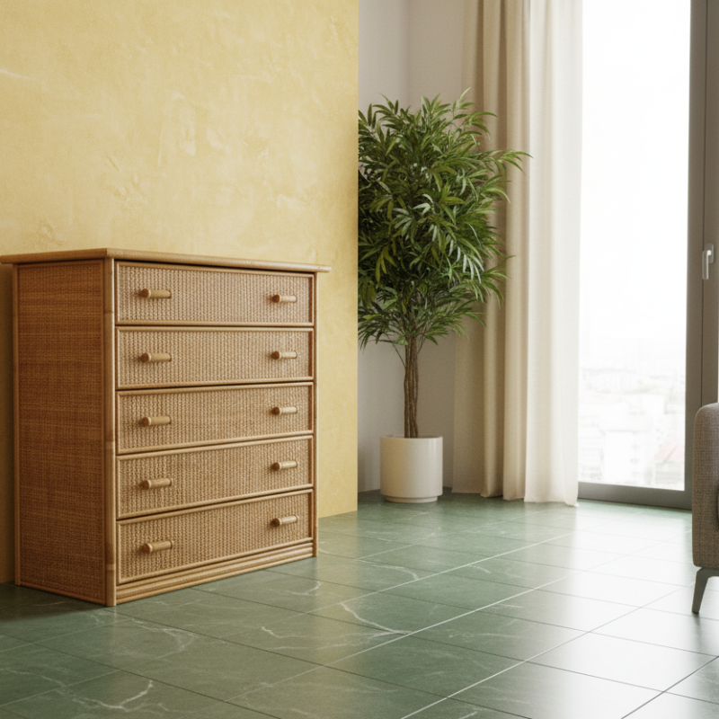 Cassettiera Taormina in giunco naturale