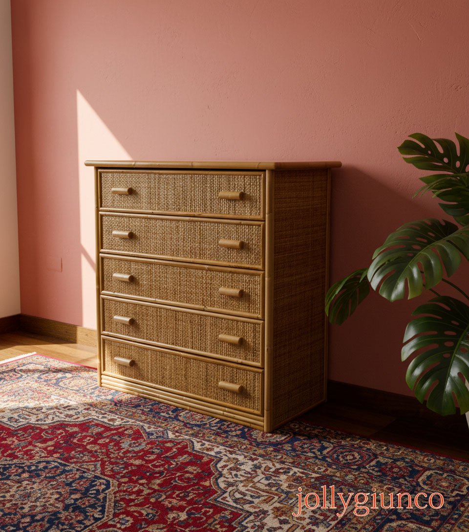 Cassettone5cassettiingiunco jollygiuncoeu