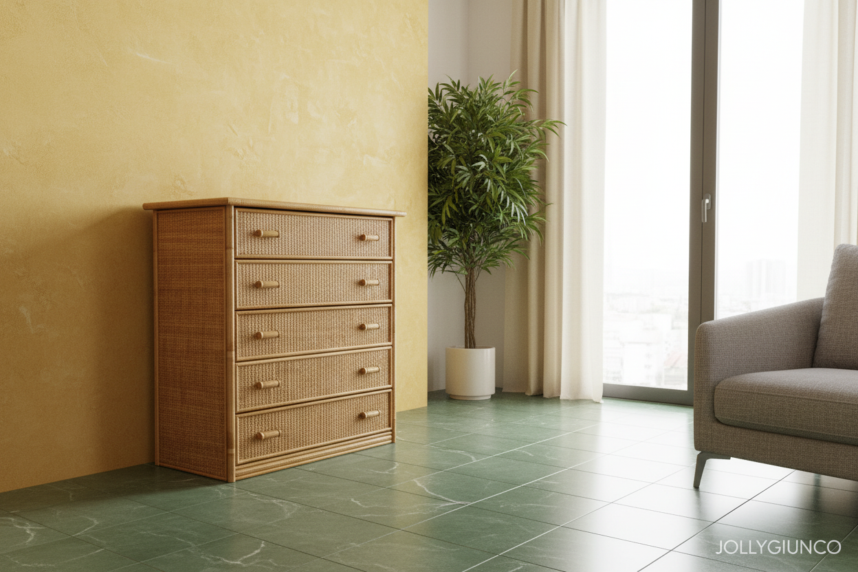 Cassettone 5 cassetti in giunco jollygiuncoeu