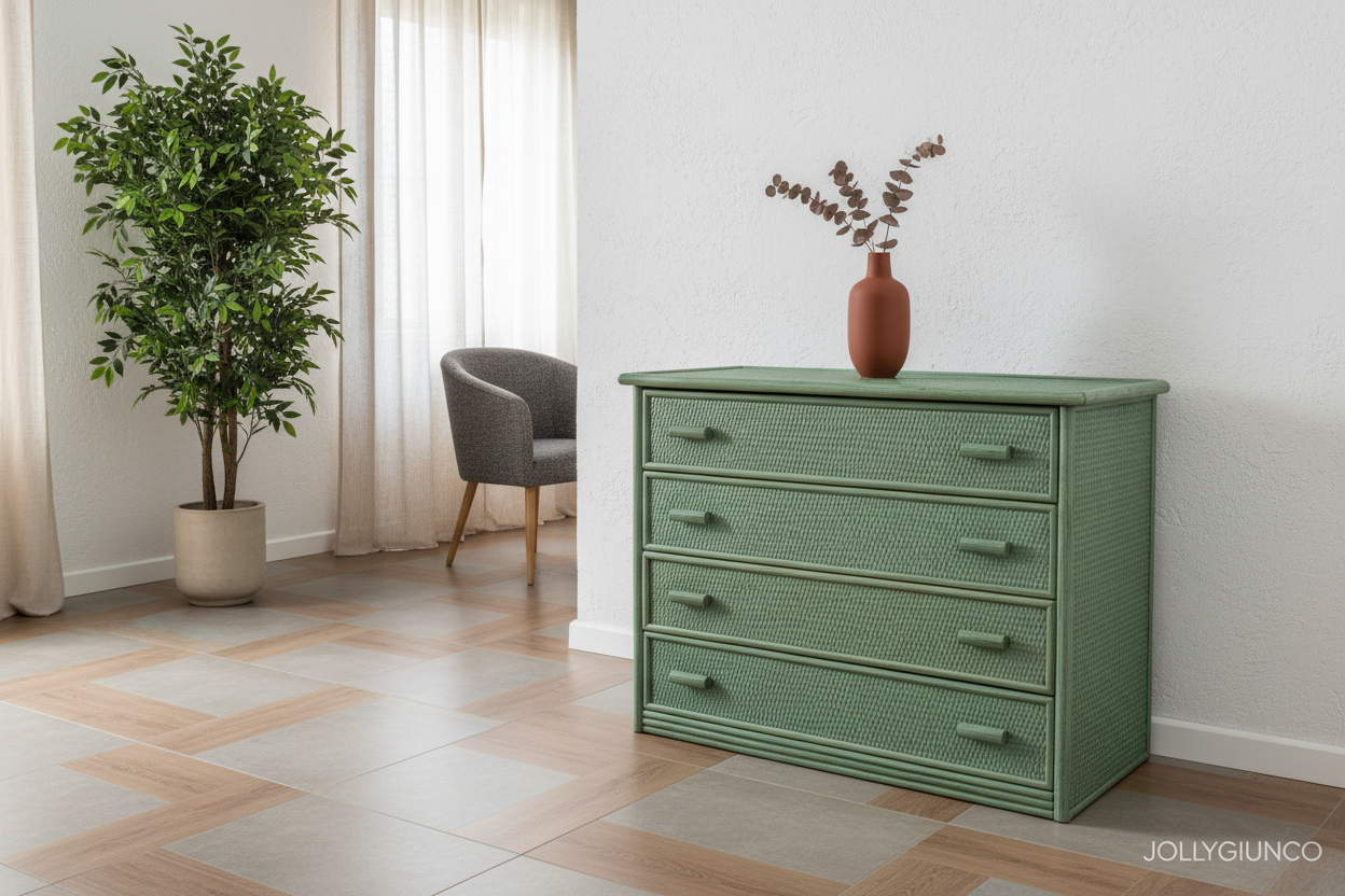 Cassettone Scicli in Rattan 4 Cassetti jollygiuncoeu