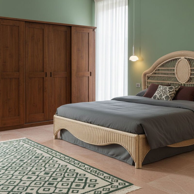 Classica 180 Letto matrimoniale rattan midollino