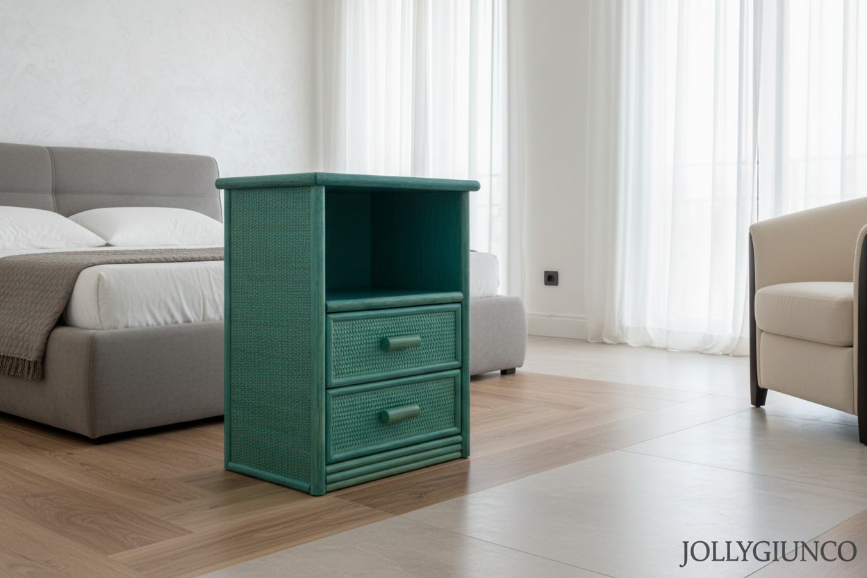 Comodino Cortona in Rattan 2 Cassetti jollygiuncoeu