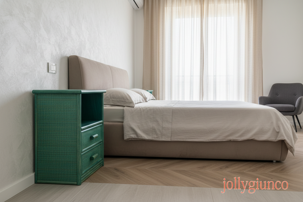 Comodino Cortona in Rattan 2 Cassetti2 jollygiuncoeu