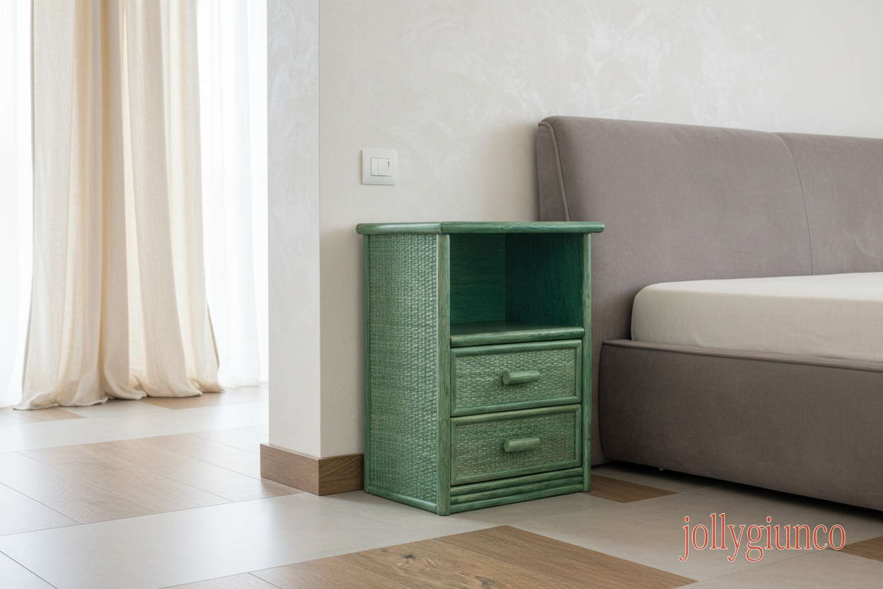 Comodino Cortona in Rattan 2 Cassetti4 jollygiuncoeu