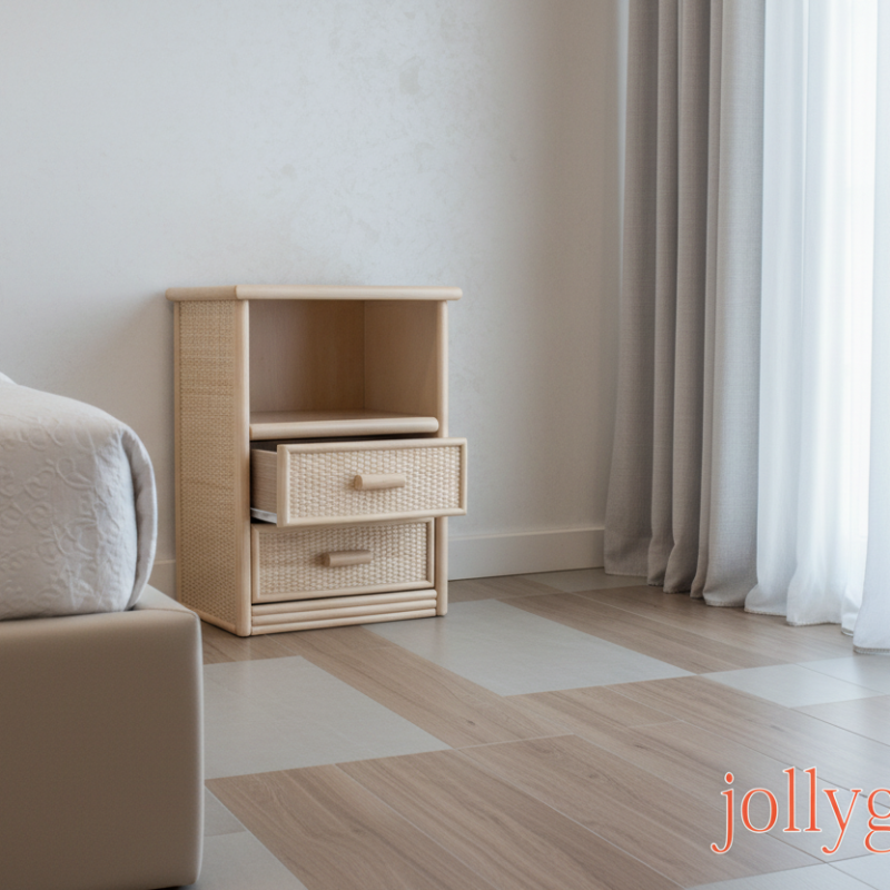 Comodino Cortona in Rattan 2 Cassetti