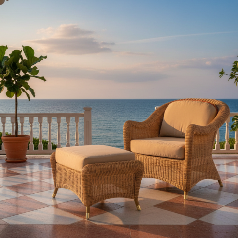 Consueto Over Pouf Polyrattan