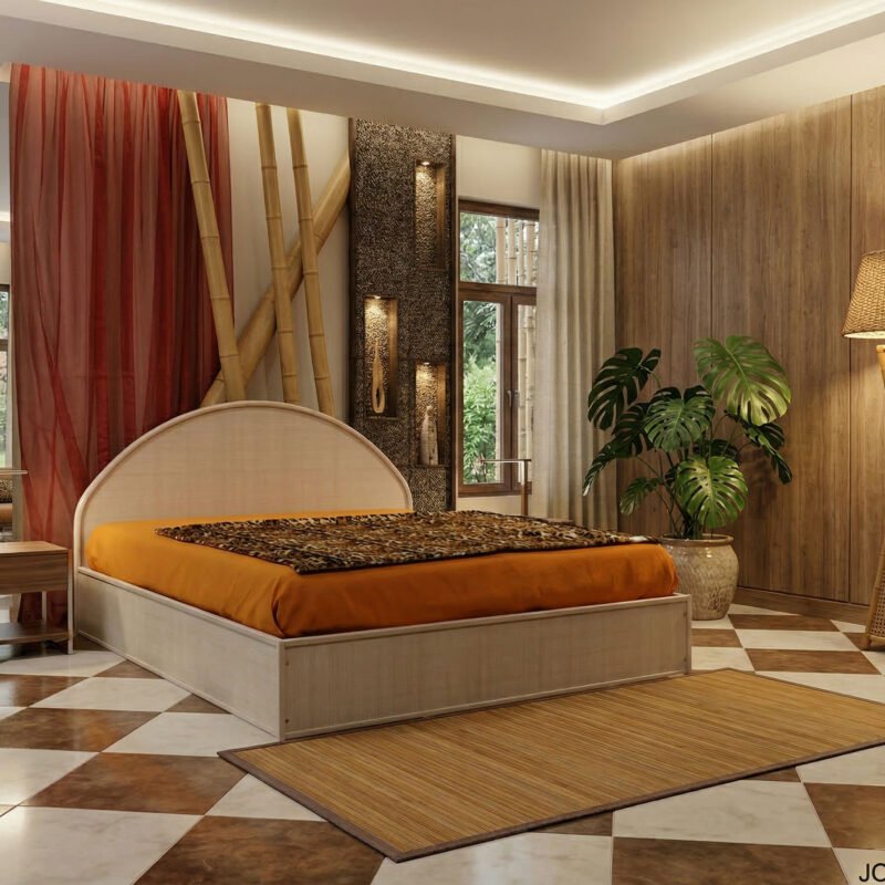 Letto Dolce Notte in rattan con contenitore – rete a doghe inclusa