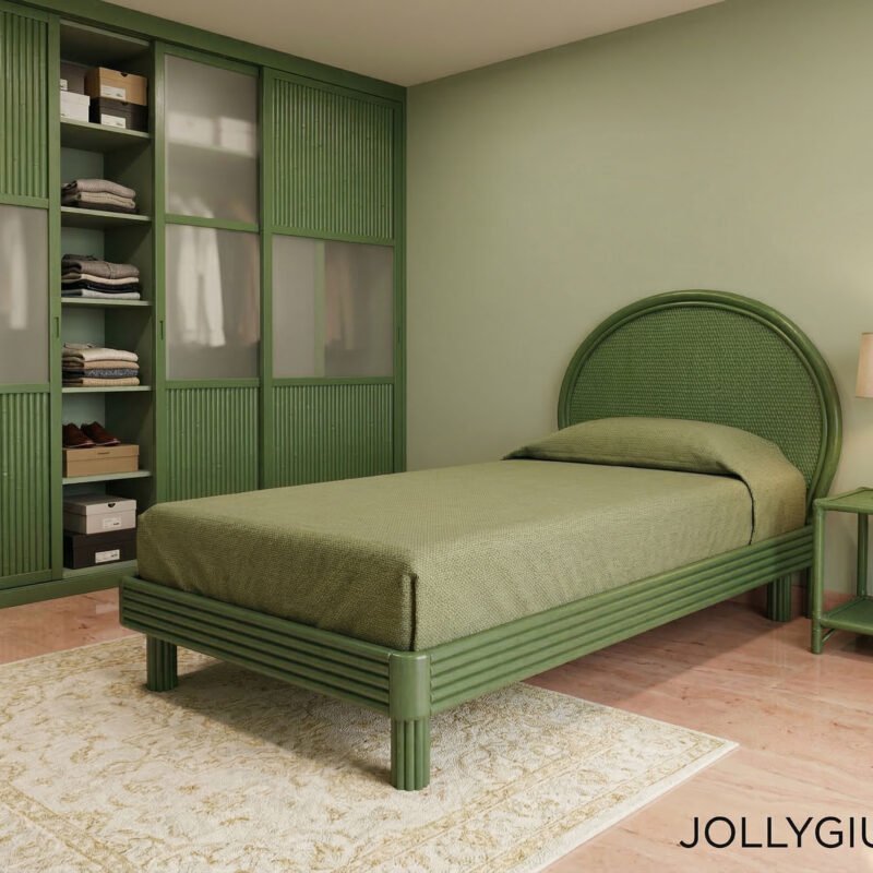 Letto Impero in rattan naturale