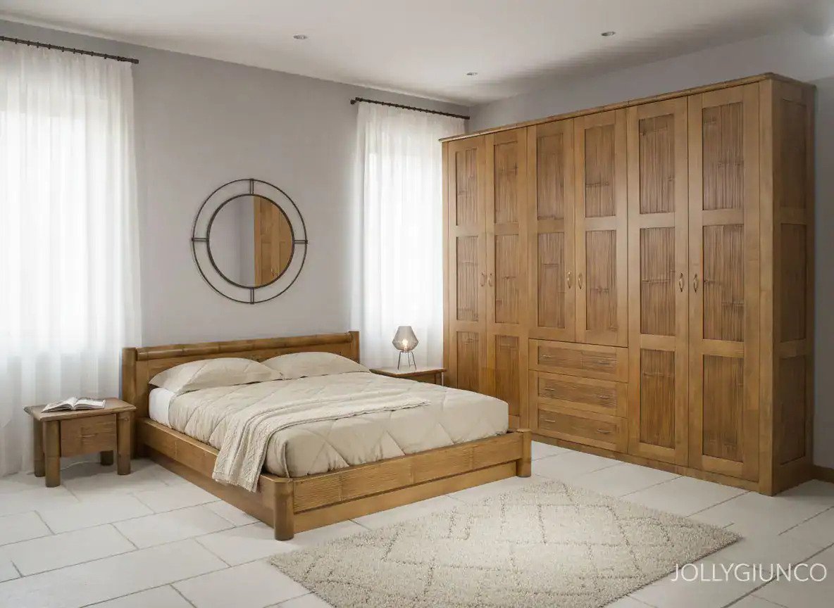Letto Marostica con canne di bambù produzione artigianale italiana