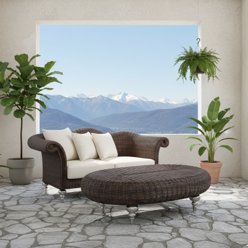 Mendelssohn tavolo da fumo Polyrattan