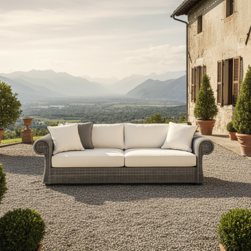 Professor Brown Divano 3 posti polyrattan