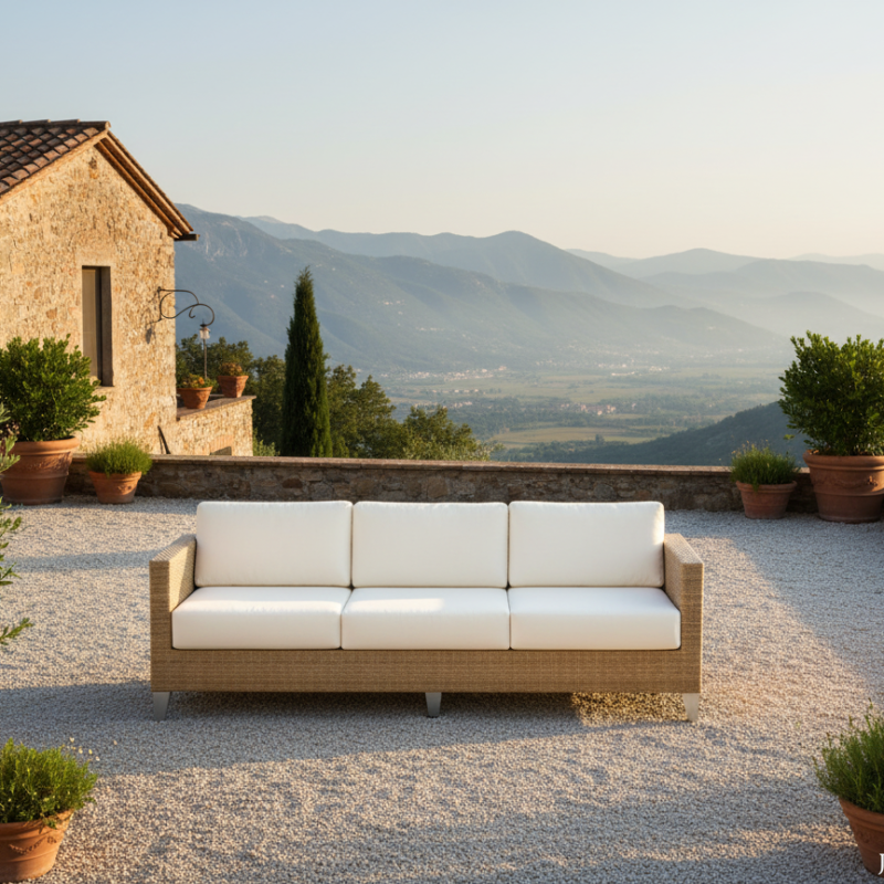 Yuli divano 3 posti Polyrattan