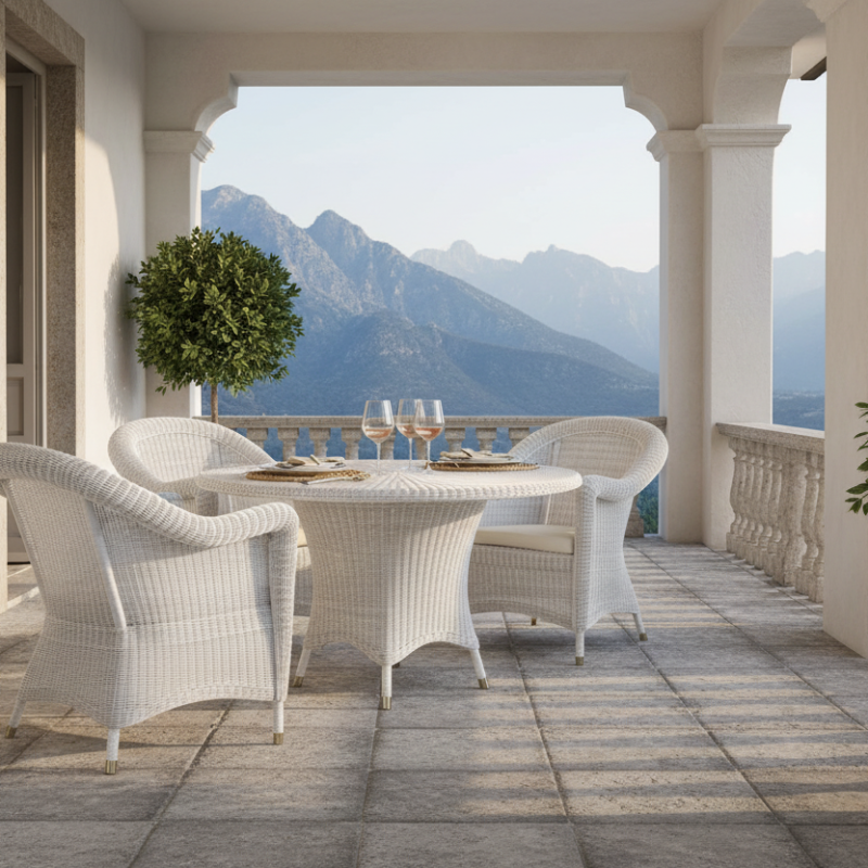 consueto tavolo da pranzo Polyrattan