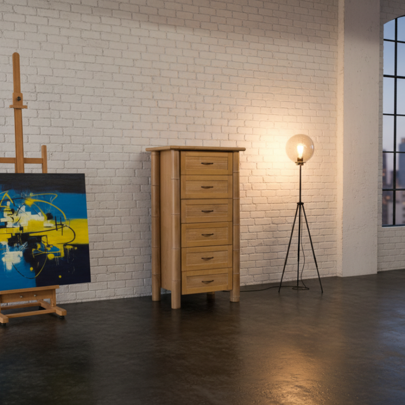 Cassettiera Noemi in canne di bambù